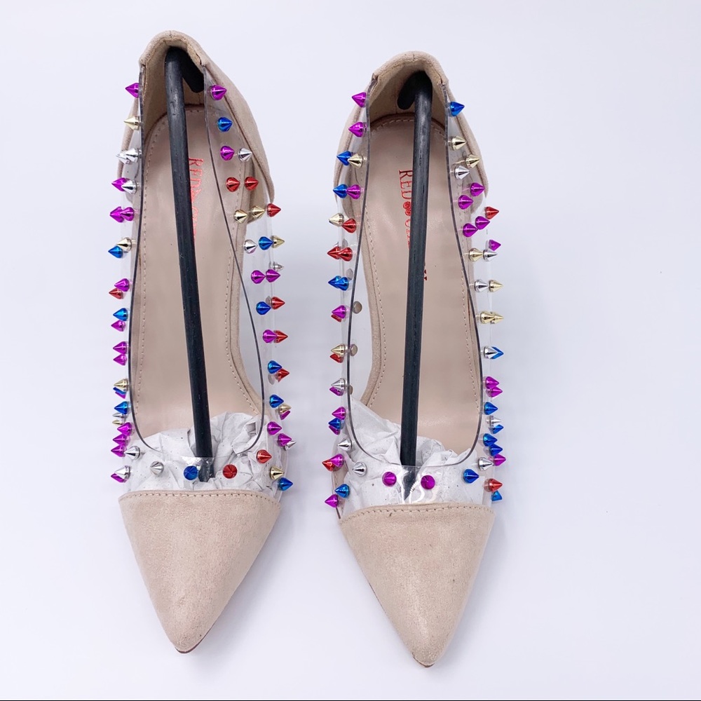 Nude Women’s faux suede pumps stiletto heels - Picture 2 of 8